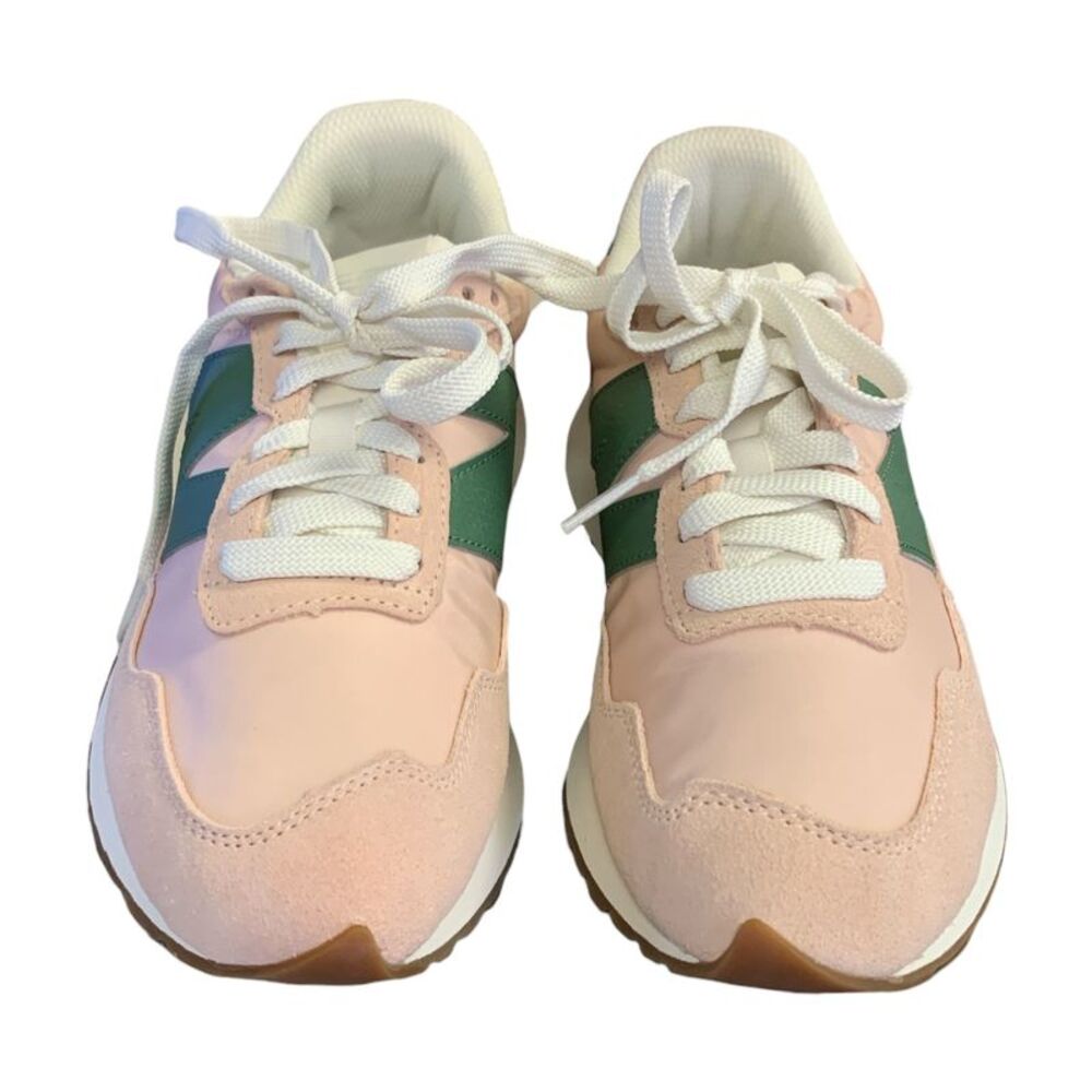 New Balance 237 Women's Lace-Up Closure Round Toe Sneakers - Pink/Green - Picture 4 of 6
